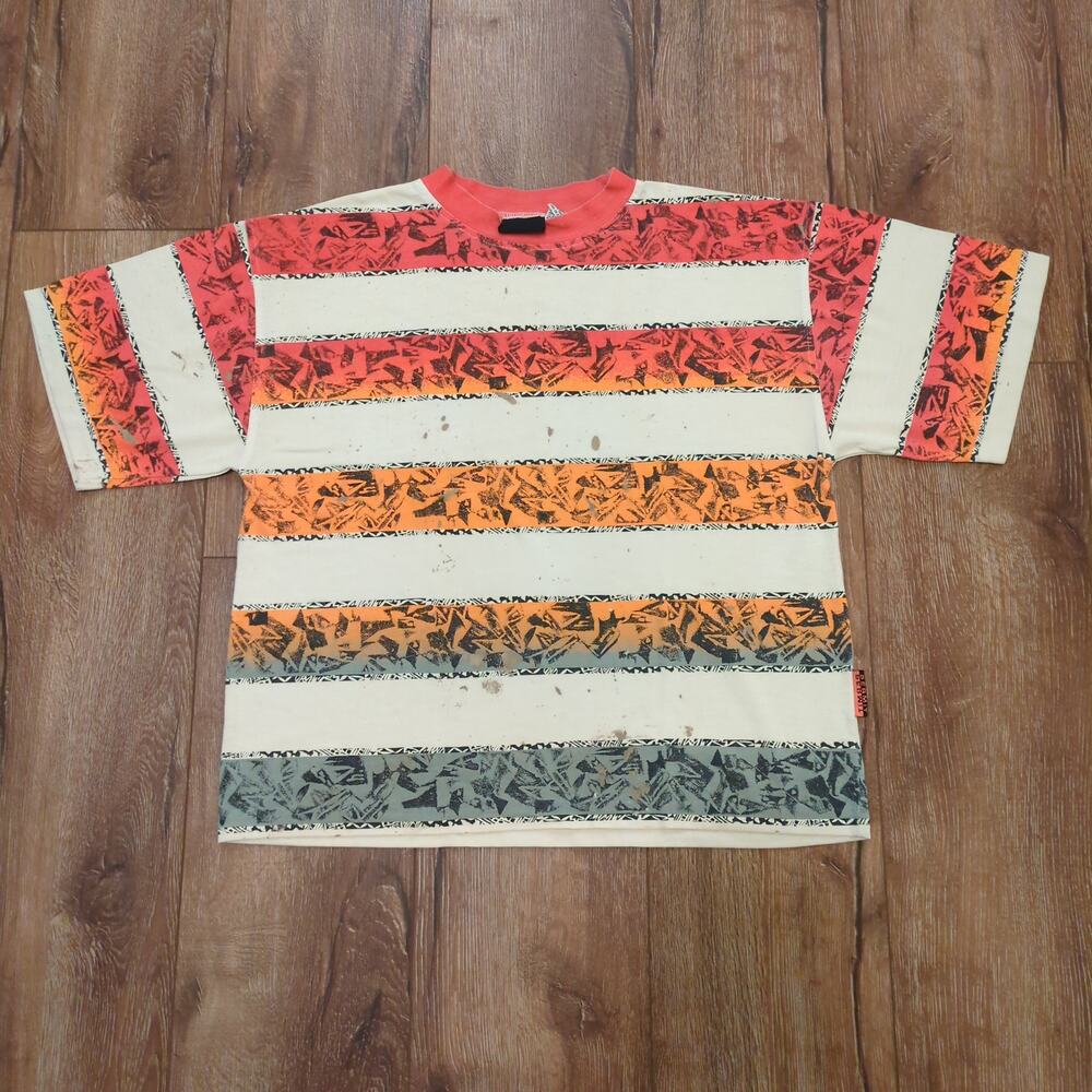 VTG Permit Men Small Shirt Boxy Surf Skate Striped‎ Aztec Ocean Pacific OP Sport